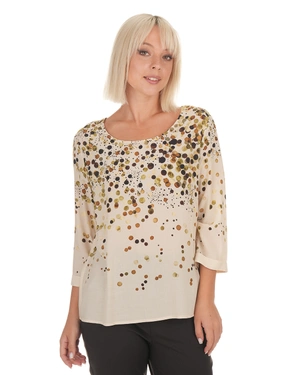 Bluza od viskoze sa nežnim ekru printom | Bluze - 2