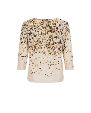 Bluza od viskoze sa nežnim ekru printom | Bluze - 4