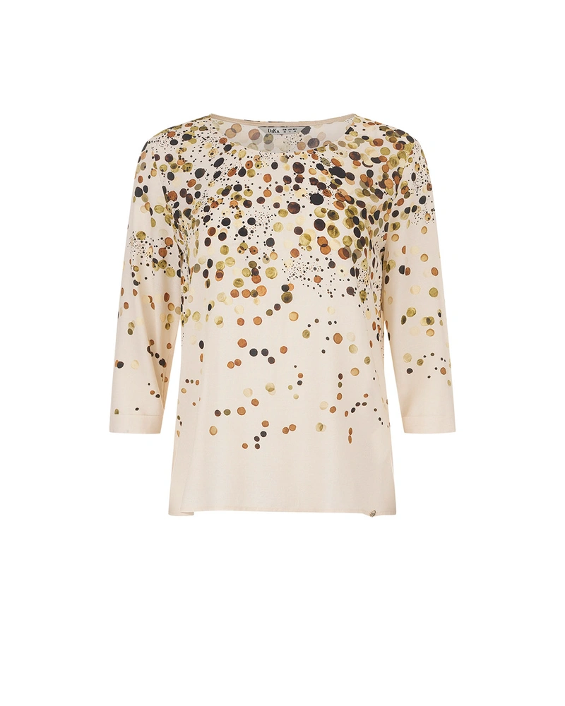Bluza od viskoze sa nežnim ekru printom | Bluze