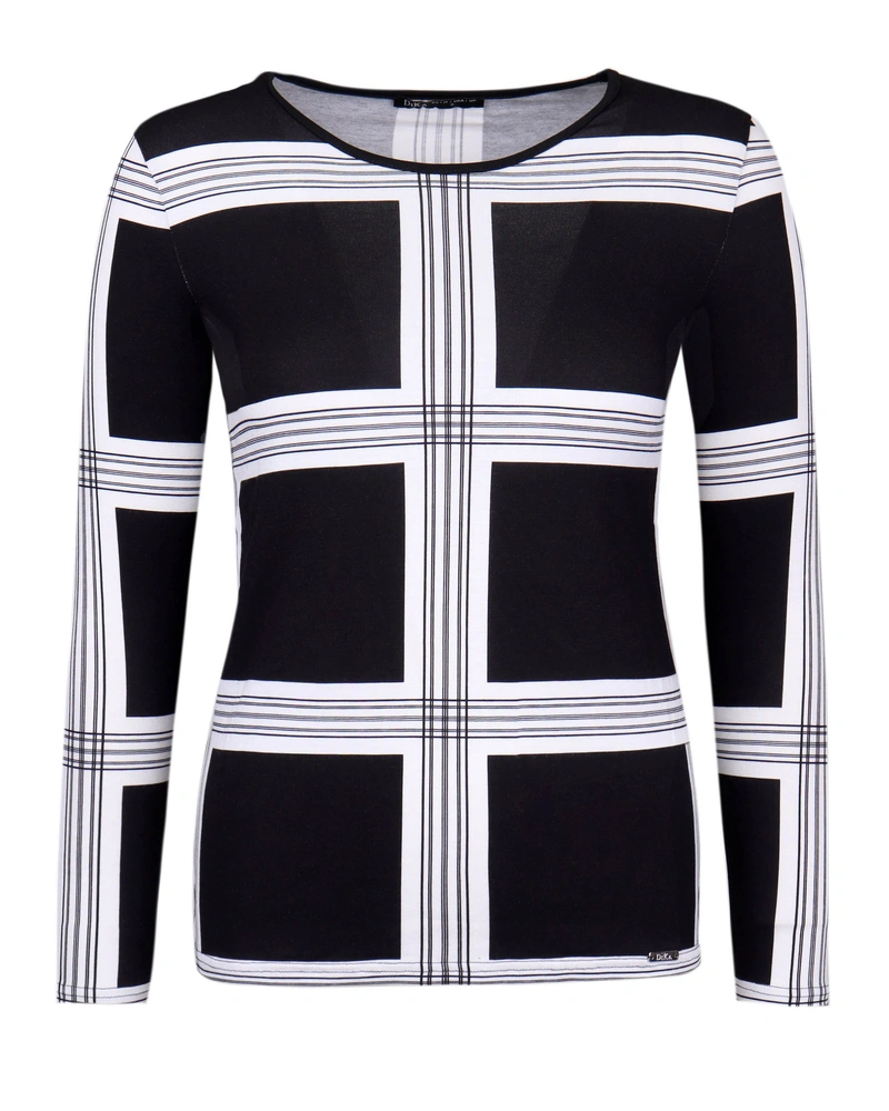 Viscose blouse with a geometric motif | T-shirts
