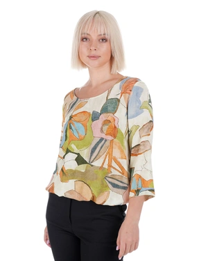 Bluza od viskoze sa višebojnim apstraktnim printom | Bluze - 2