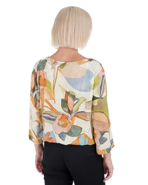 Bluza od viskoze sa višebojnim apstraktnim printom | Bluze - 3