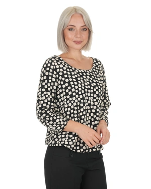 Viscose blouse with black-beige contrast print | Blouses | Outlet DiKa - 3 Viscose blouse with black-beige contrast print | Blouses - 3
