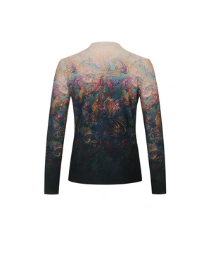 Viscose blouse with gradient paisley-inspired print | T-shirts - 1
