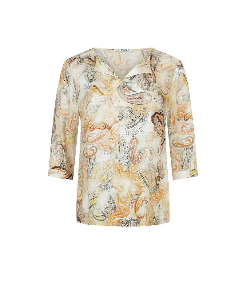 Viscose blouse with paisley motif | Blouses and Shirts