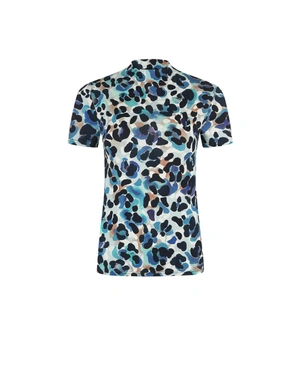 Viscose mock neck top with leopard print | Tshirts and Tops - 7