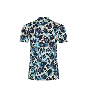 Viscose mock neck top with leopard print | Tshirts and Tops - 8