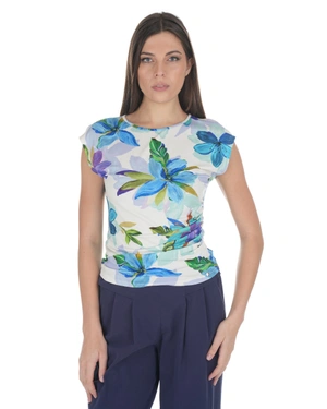 Viscose T-shirt with floral print | T-shirts - 8