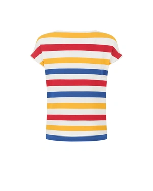 Viscose T-shirt with multicolored stripes | T-shirts and Tops | Outlet DiKa - 1 Viscose T-shirt with multicolored stripes | T-shirts and Tops - 1
