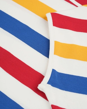 Viscose T-shirt with multicolored stripes | T-shirts and Tops | Outlet DiKa - 2 Viscose T-shirt with multicolored stripes | T-shirts and Tops - 2