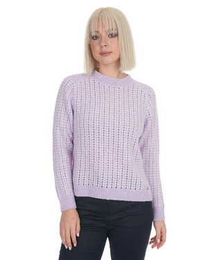 Pull volumineux lilas clair à côtes anglaises | Mailles - 2