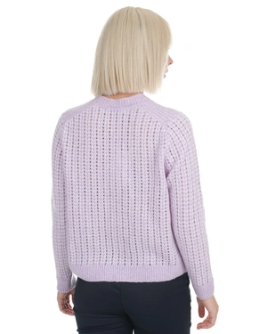 Pull volumineux lilas clair à côtes anglaises | Mailles - 3