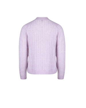 Pull volumineux lilas clair à côtes anglaises | Mailles - 4