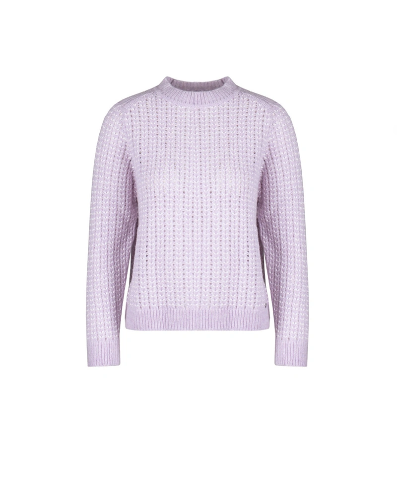 Voluminous light lilac sweater with English rib knit | Knitwear