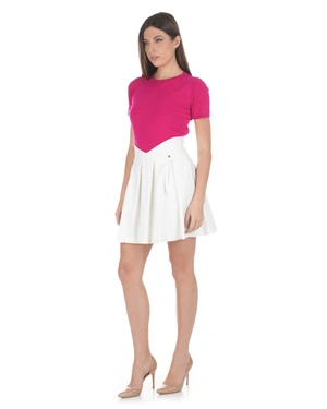 Bela suknja A-kroja sa naborima | Casual kolekcija - 1