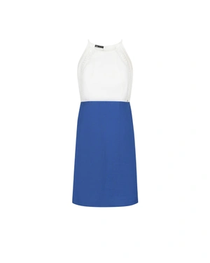 White and blue linen summer dress | OUTLET SUMMER - 4