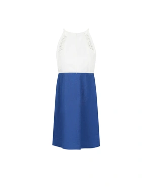 White and blue linen summer dress | OUTLET SUMMER - 5