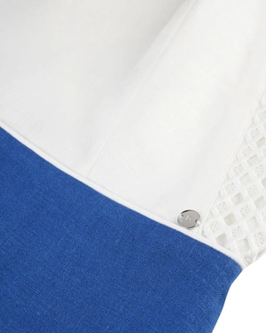 White and blue linen summer dress | OUTLET SUMMER - 6