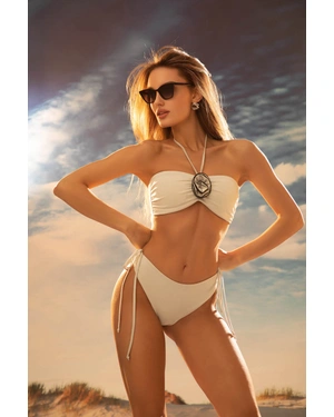 White bikini with silver threads, two-piece | Beachwear - 3