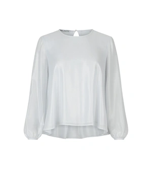 Blouse en chiffon blanc à manches longues | Blouses - 3
