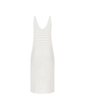 White cotton knitted beach dress | OUTLET SUMMER | Dika.test White cotton knitted beach dress | OUTLET SUMMER
