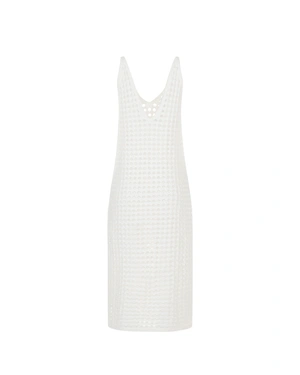 White cotton knitted beach dress | OUTLET SUMMER | Dika.test - 1 White cotton knitted beach dress | OUTLET SUMMER - 1