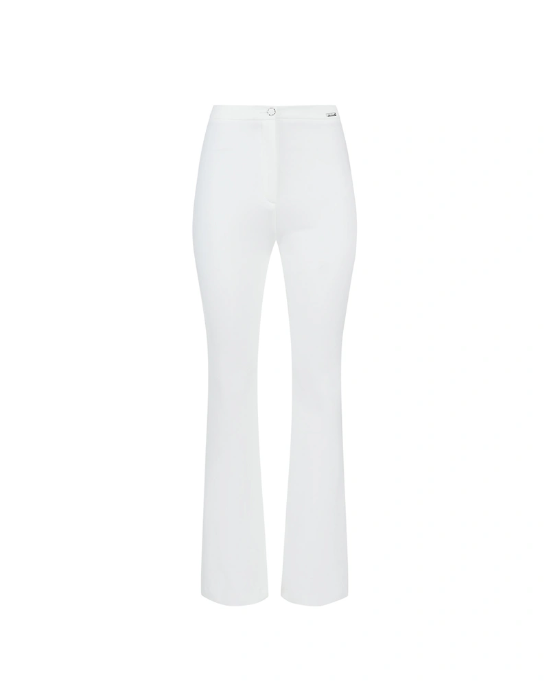White cotton pants with a slight bootcut leg | Trousers | Dika.bg White cotton pants with a slight bootcut leg | Trousers