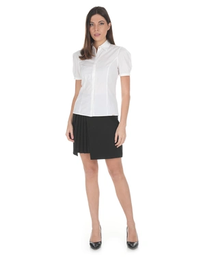 White cotton shirt with short puff sleeve | Business - 12