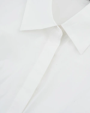 White cotton shirt with short puff sleeve | Business - 14