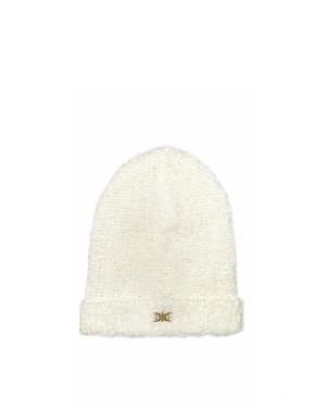 White knitted wool hat with logo | | Dika.com White knitted wool hat with logo |