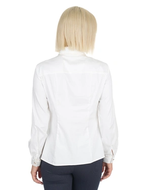 Chemise blanche en satin à manches longues |  - 4