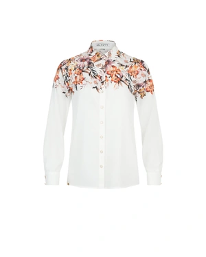 White shirt with autumn flower motif on the upper part | COLLECTION - 6