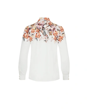 White shirt with autumn flower motif on the upper part | COLLECTION - 7
