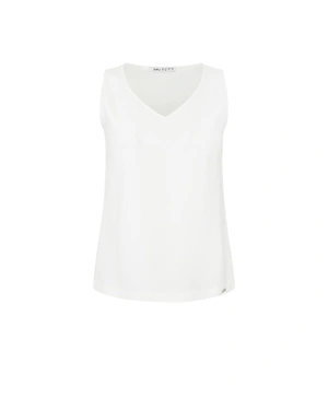 White sleeveless blouse with V-neck | All products