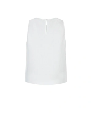 White sleeveless linen blouse with side buttons | Blouses | Dika.rs - 4 White sleeveless linen blouse with side buttons | Blouses - 4