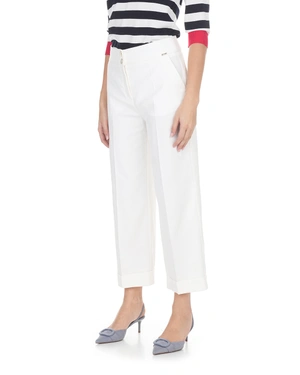 Pantalon droit crop blanc en coton et viscose | Pantalons et Leggings - 9