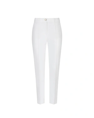 White summer pants with a highlighted crease and high waist | NEW - 3