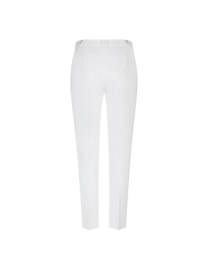 White summer pants with a highlighted crease and high waist | NEW - 4