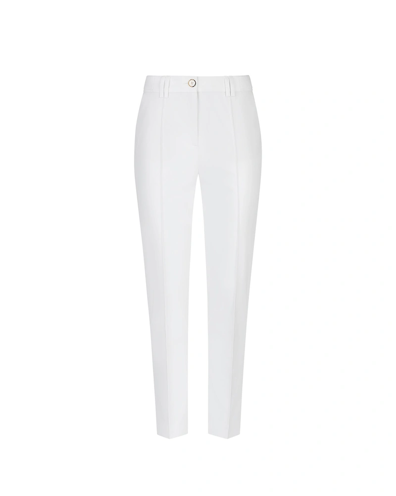 White summer pants with a highlighted crease and high waist | Trousers | Dika.bg White summer pants with a highlighted crease and high waist | Trousers
