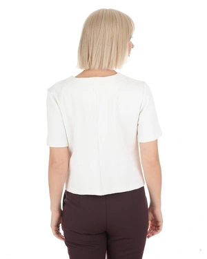 Bela teksturisana bluza kratkih rukava | NOVO - 3