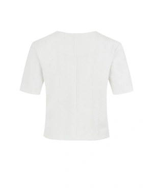 Bela teksturisana bluza kratkih rukava | NOVO - 4