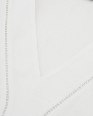 White V-neck blouse with details | Blouses - 5