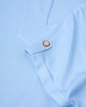 White viscose blouse with short sleeves and V-neck | Blouses - 5