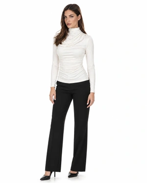 White viscose women's high-neck top | Blouses - 1