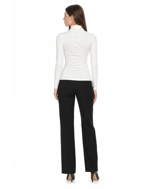 White viscose women's high-neck top | Blouses - 2