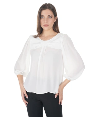 White women’s mousseline blouse with an airy silhouette | Blouses - 2