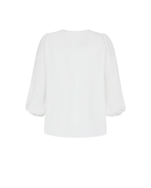 White women’s mousseline blouse with an airy silhouette | Blouses - 4
