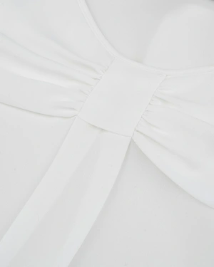 White women’s mousseline blouse with an airy silhouette | Blouses - 5