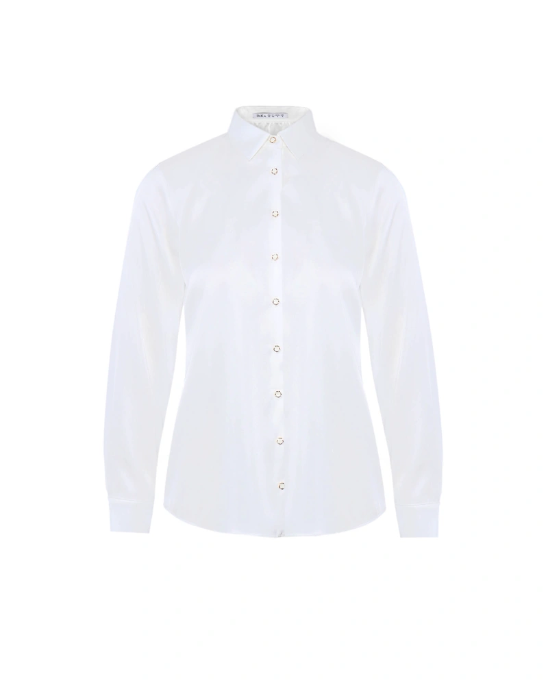 White women's shirt with an elegant silhouette | Shirts | Dika.bg White women's shirt with an elegant silhouette | Shirts