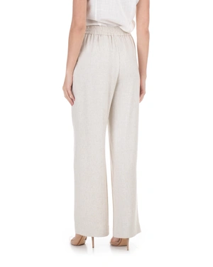 Wide-leg linen and viscose trousers in a natural light beige tone | Trousers | Dika.rs - 2 Wide-leg linen and viscose trousers in a natural light beige tone | Trousers - 2
